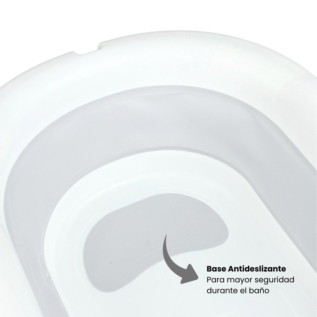 Bañera Plegable Con Termómetro Oso Gris Antideslizante