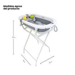 Set Bañera y Malla Con Soporte Gris Travesuras