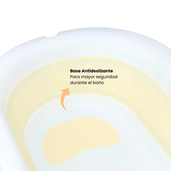 Bañera Plegable Con Termómetro Oso Beige Antideslizante 