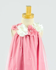 Bata Velo Con Flores En Color Palo De Rosa Diseño