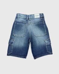 Bermuda Cargo Denim Medio Detalles