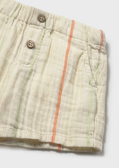 Bermuda Bambula Rayas Beige Mayoral detalle