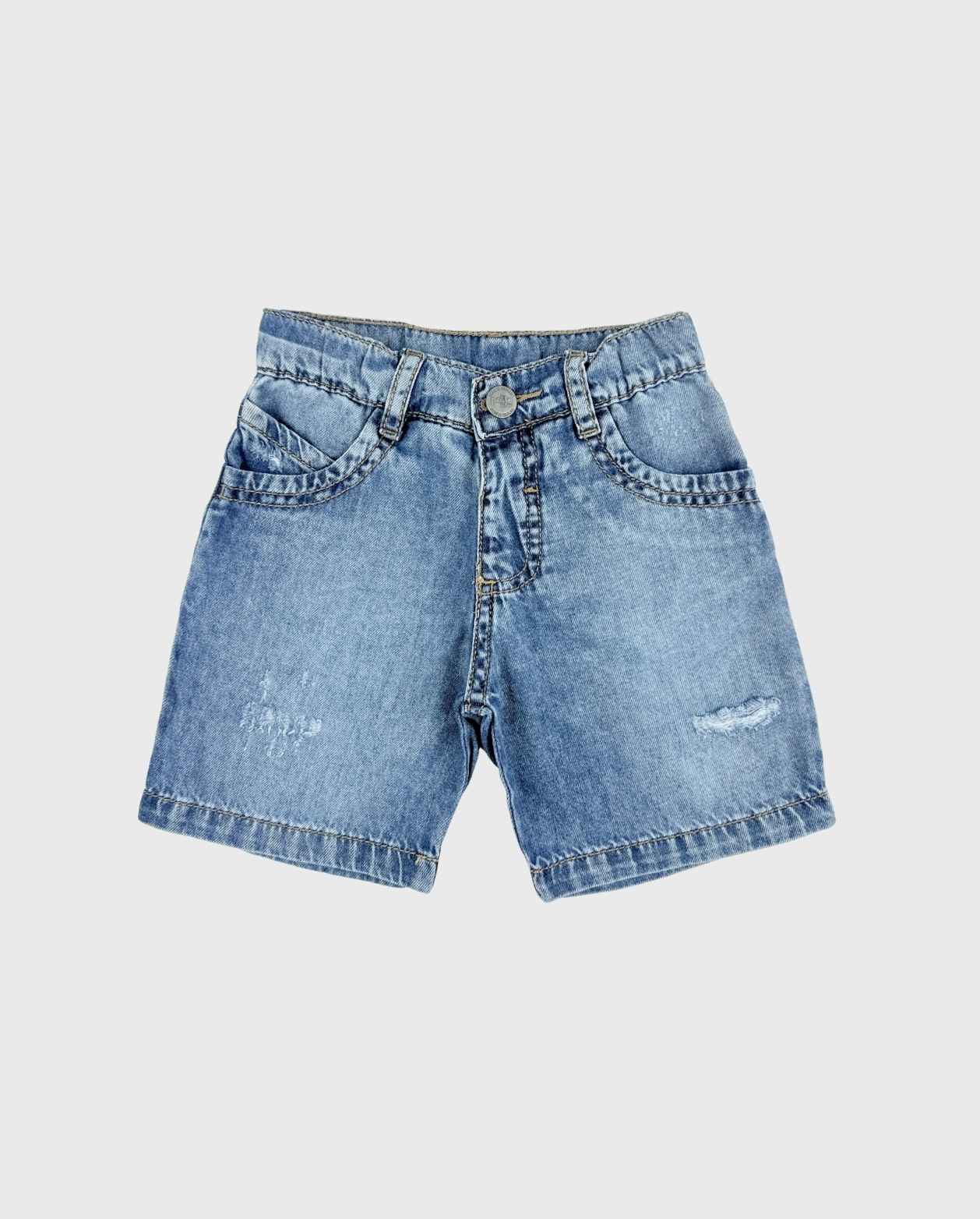 Bermuda Denim Desgaste Indigo