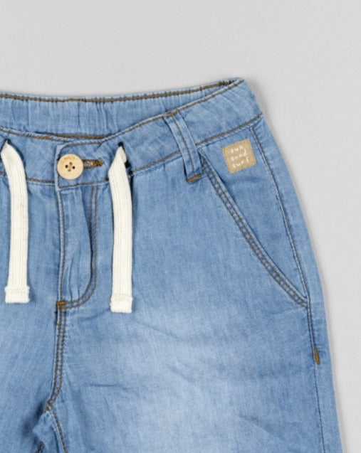 Bermuda Denim Resortado Losan detalle
