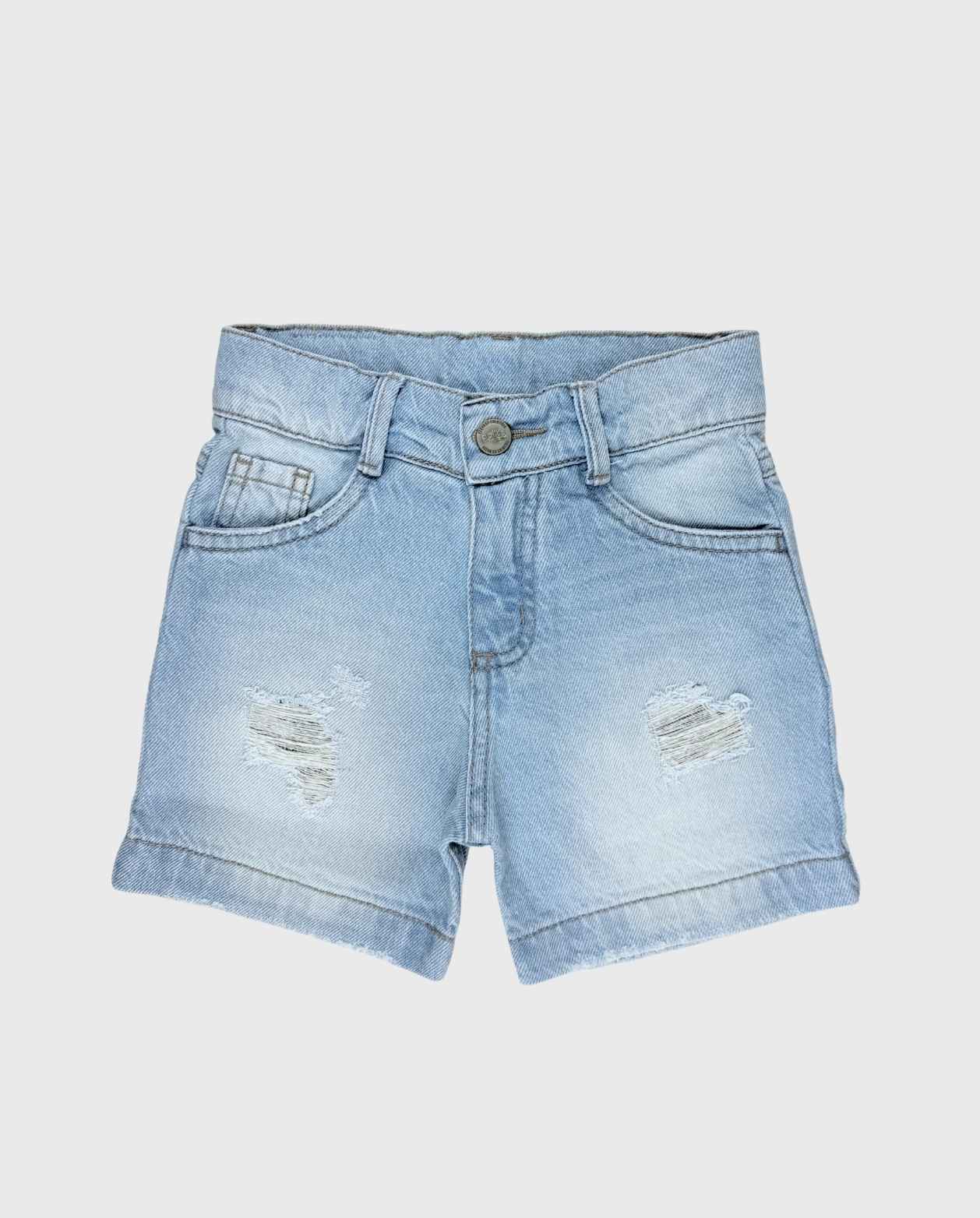 Bermuda Desgaste Para Niño Indigo Claro