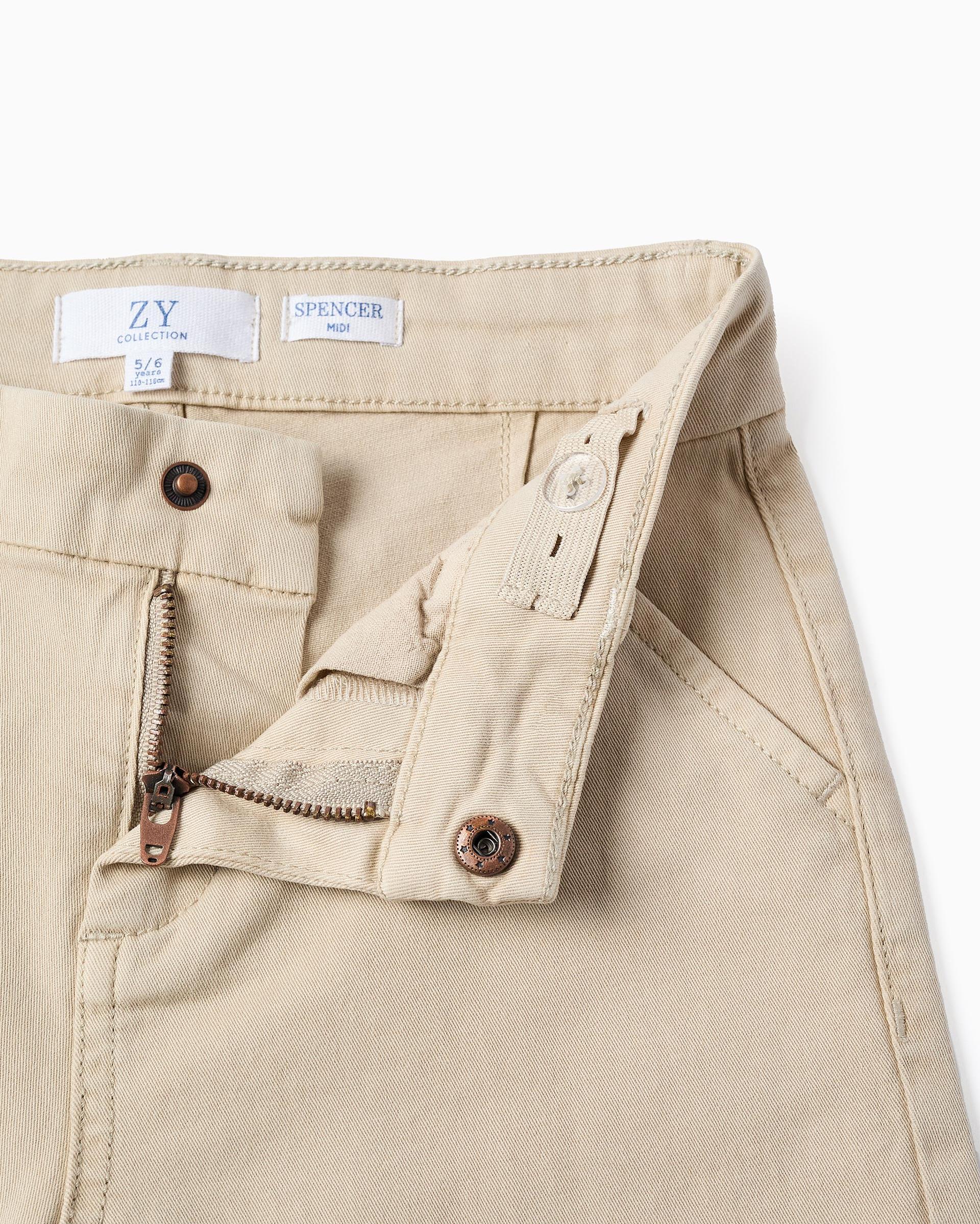 Bermuda Dril Clasica Beige Zippy cierre