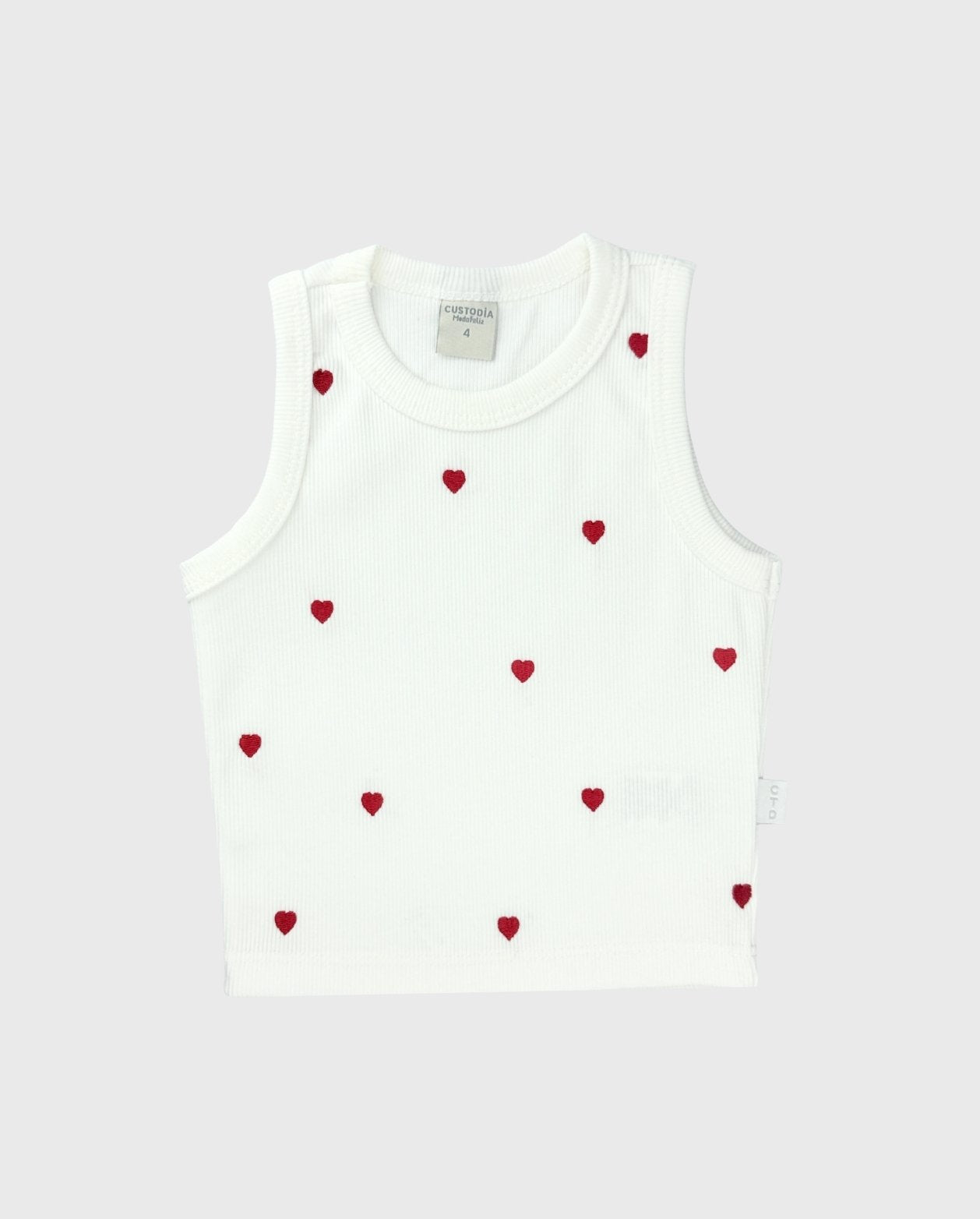 Blusa Crop Top Corazones Blanco