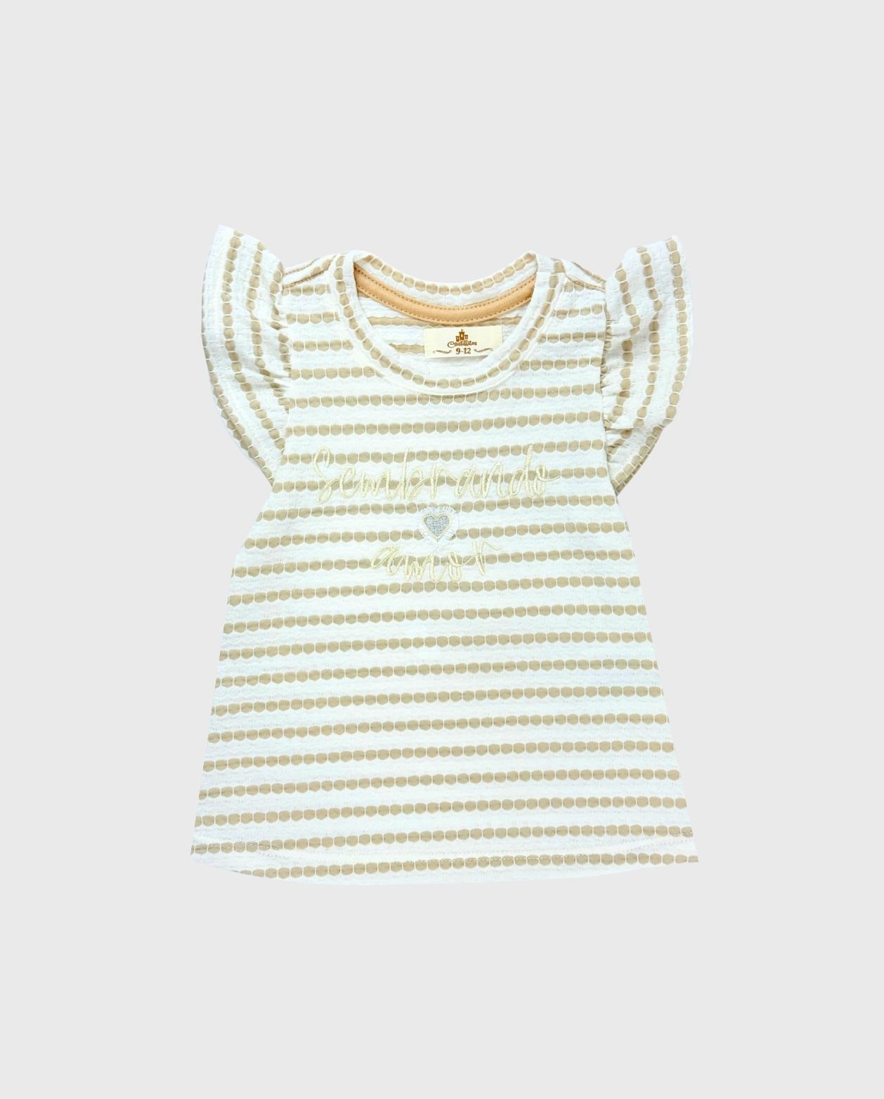 Blusa Estampado De Puntos Beige