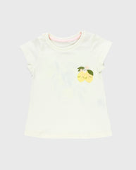 Blusa Infantil Estampado De Limones Blanco