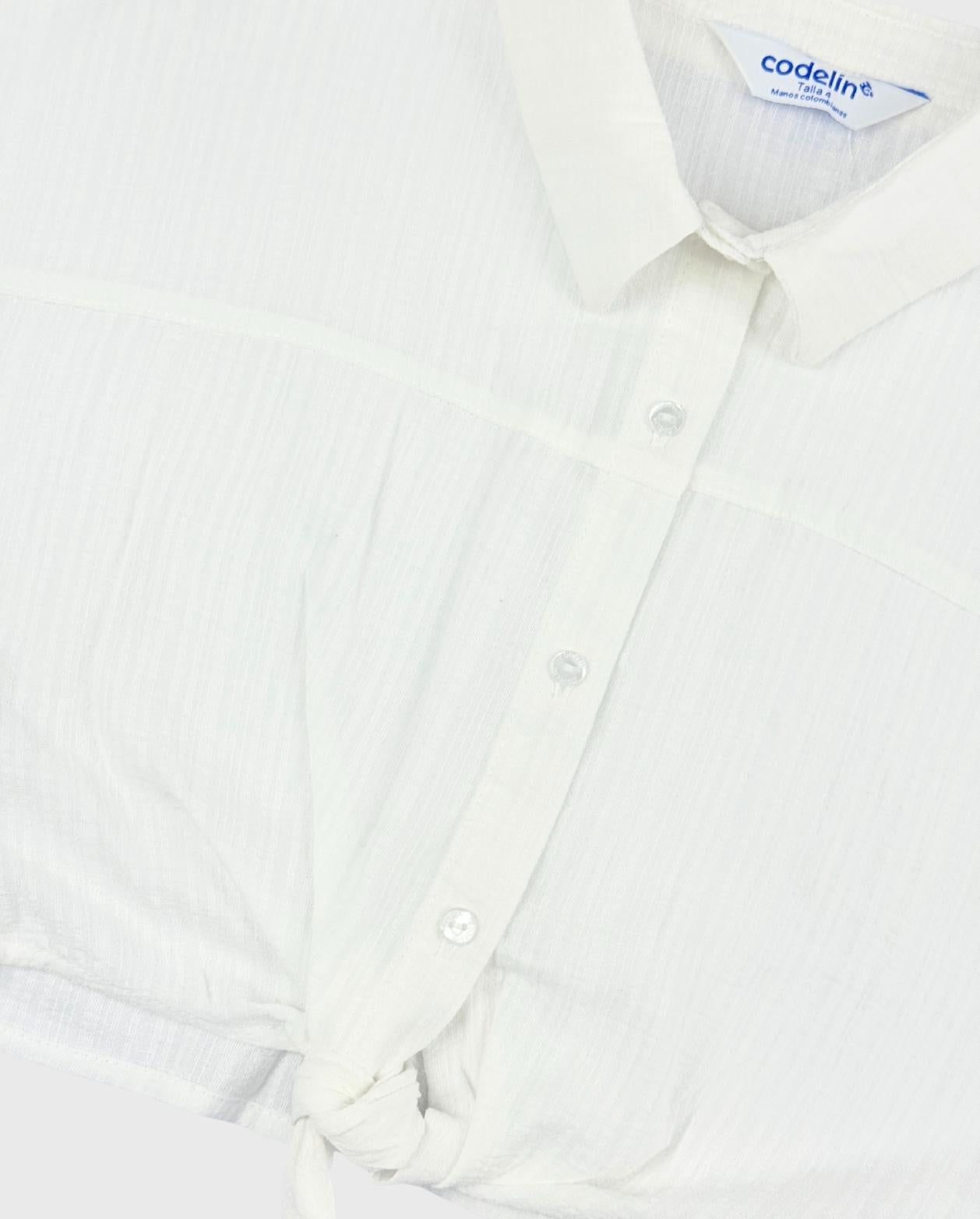 Blusa Liz Con Amarre Marfil Detalle