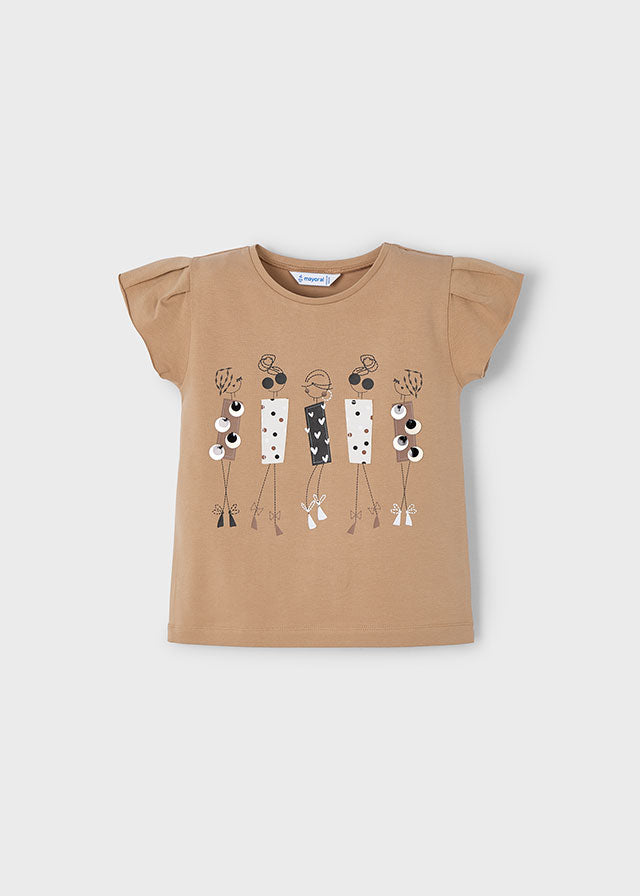 Blusa Bordado Muñecas Cafe Mayoral