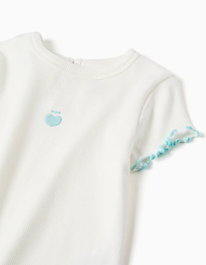 Blusa Bordes Corazon Blanco Zippy detalle