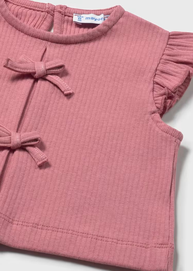 Blusa Canalé Detalles Moños Rosa detalle