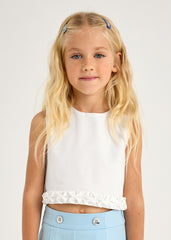 Blusa Crop Top Con Detalle Crudo Mayoral niña