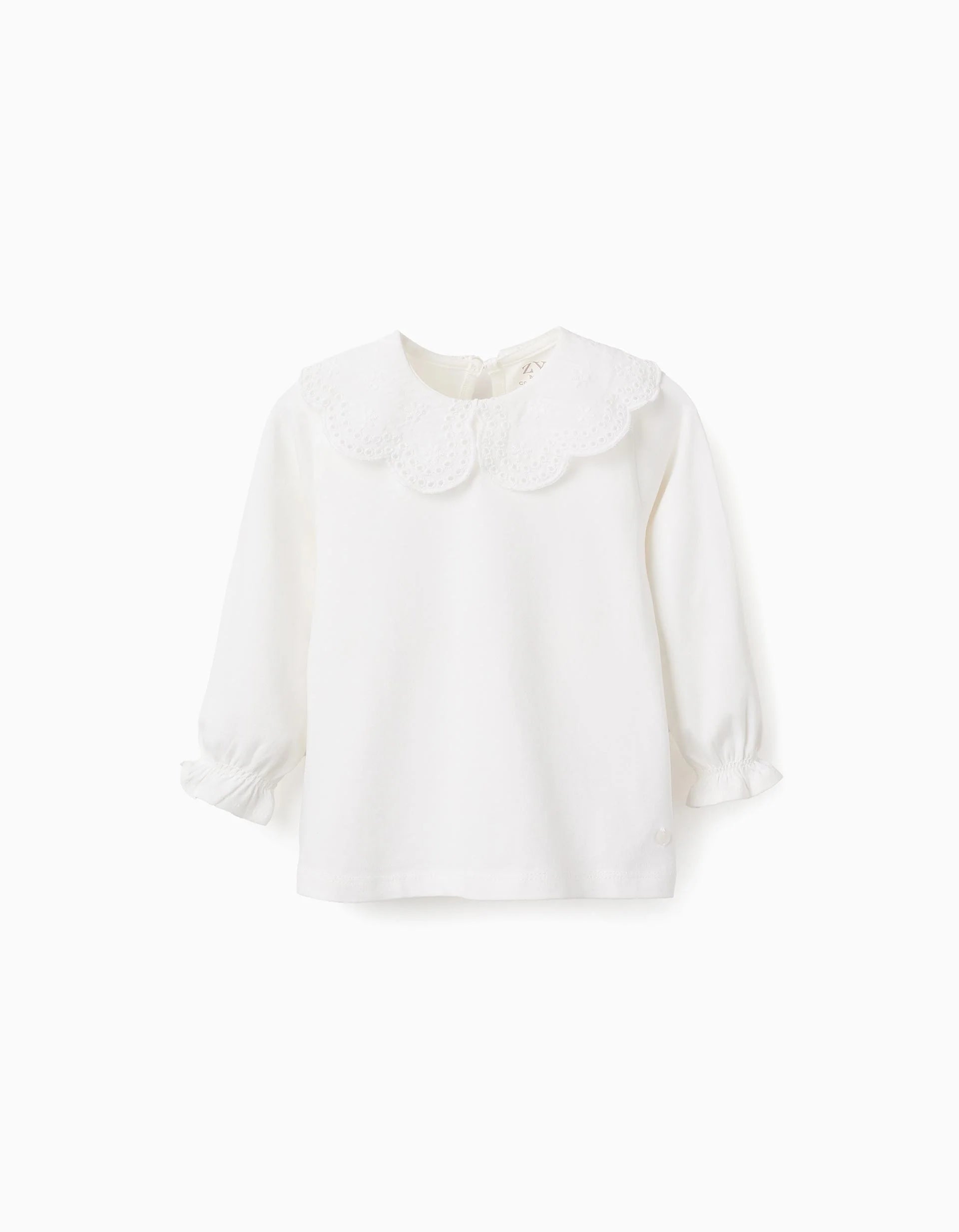 Blusa Cuello Ojalillo Blanco Zippy