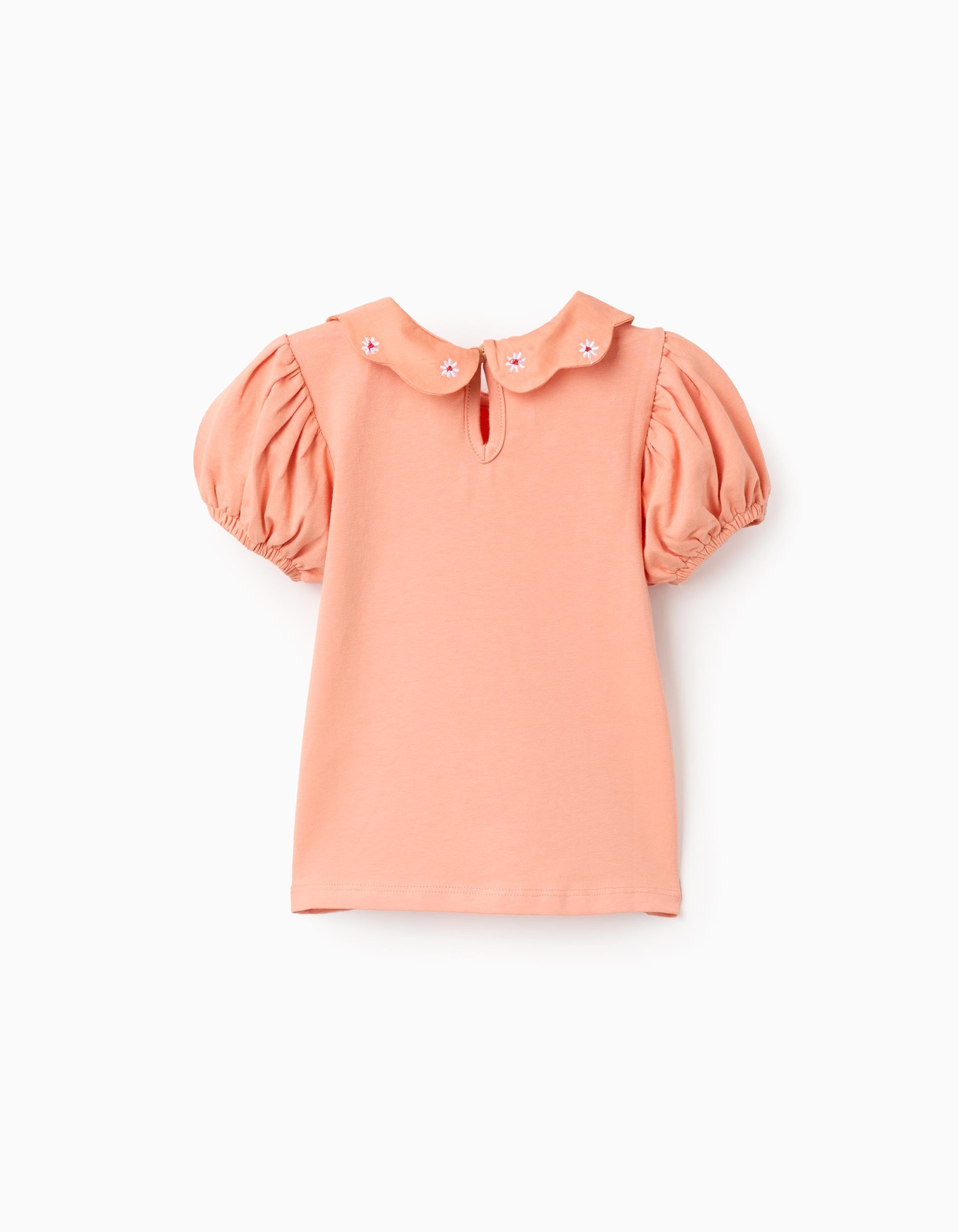 Blusa Detalle Cuello Bordado Naranja Zippy diseño