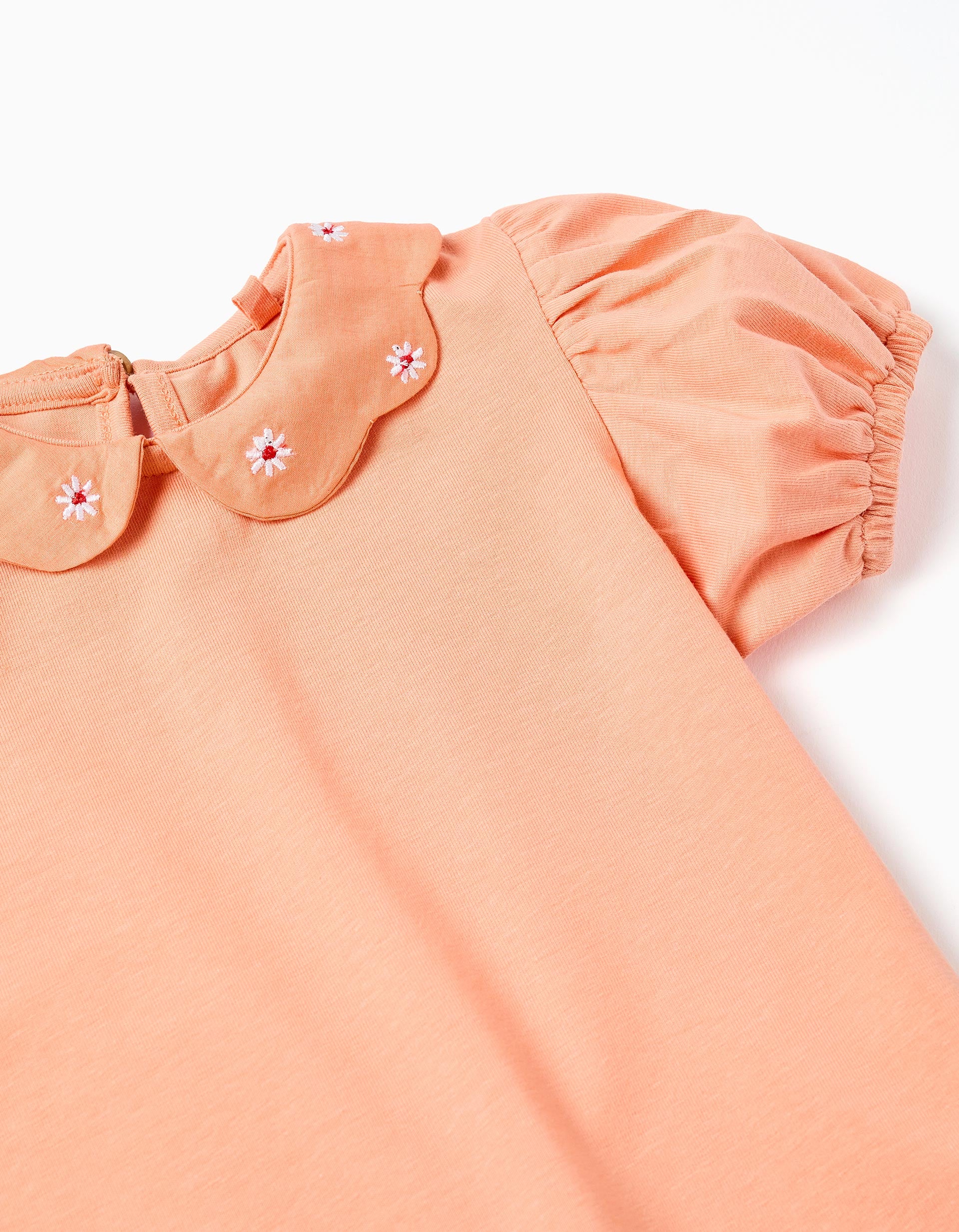 Blusa Detalle Cuello Bordado Naranja Zippy detalle