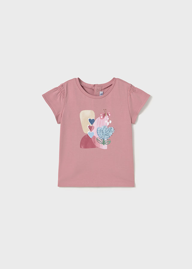 Blusa Flor Relieve Rosa Mayoral