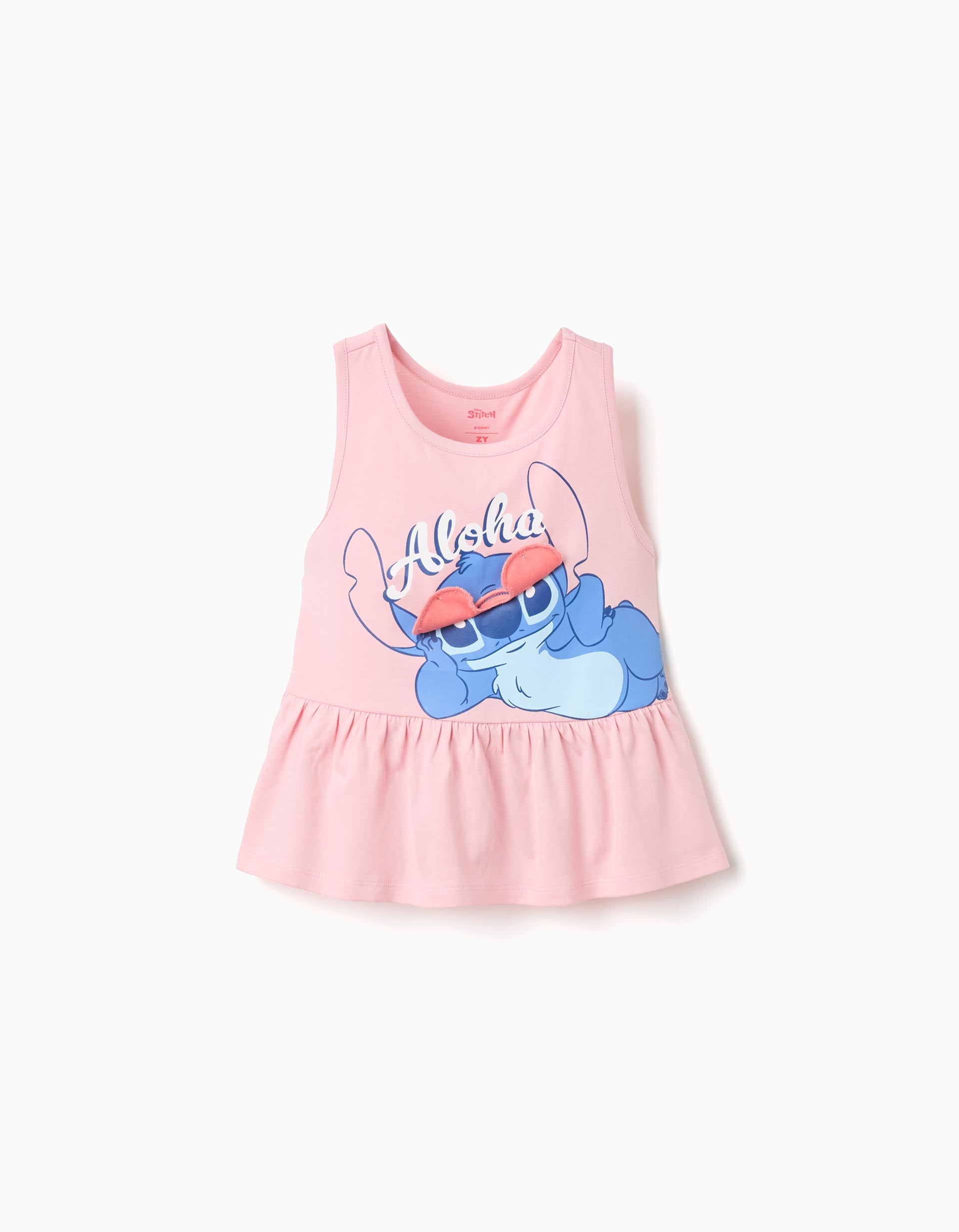 Blusa Interactiva Aloha Stitch Rosa Zippy