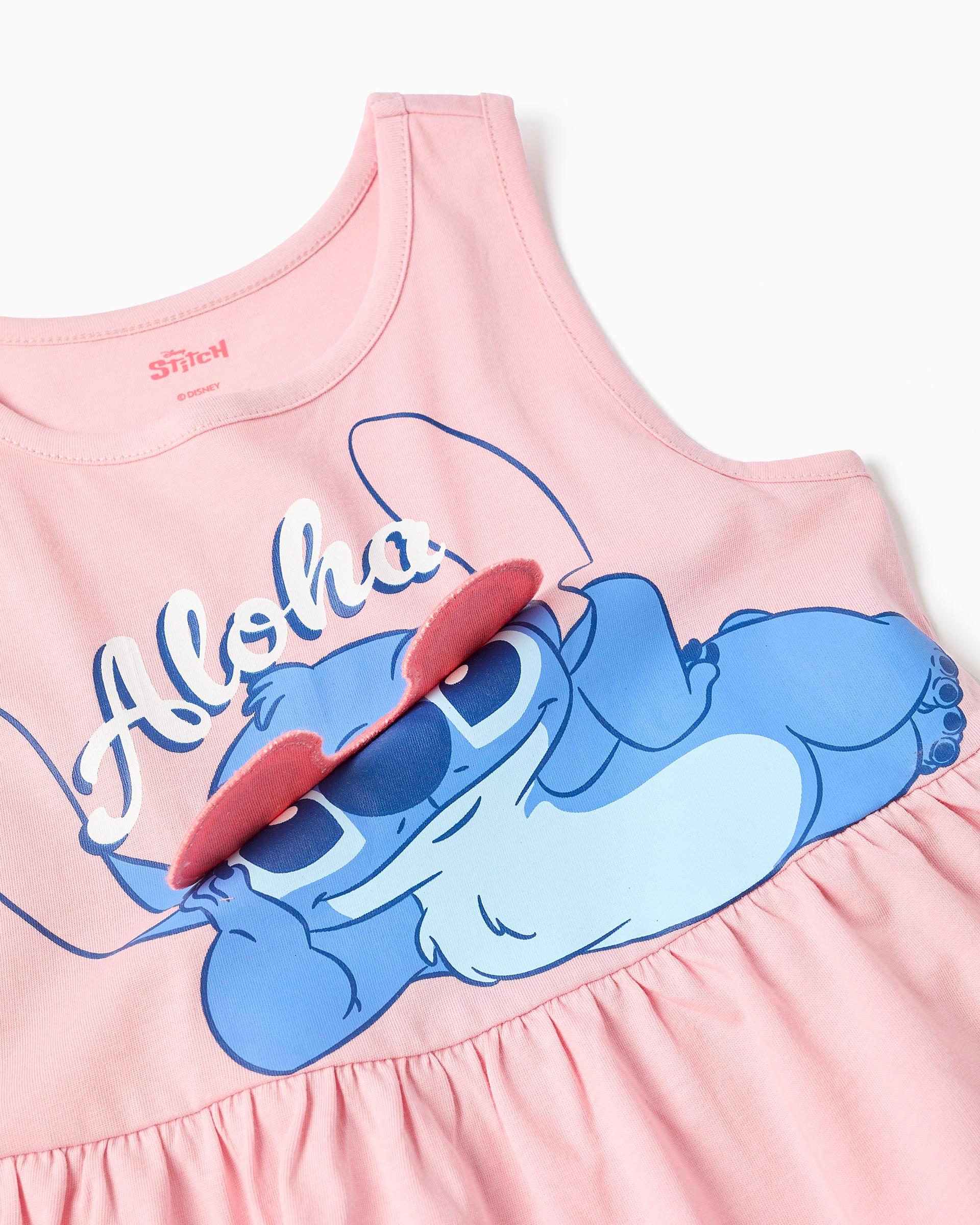 Blusa Interactiva Aloha Stitch Rosa Zippy detalle