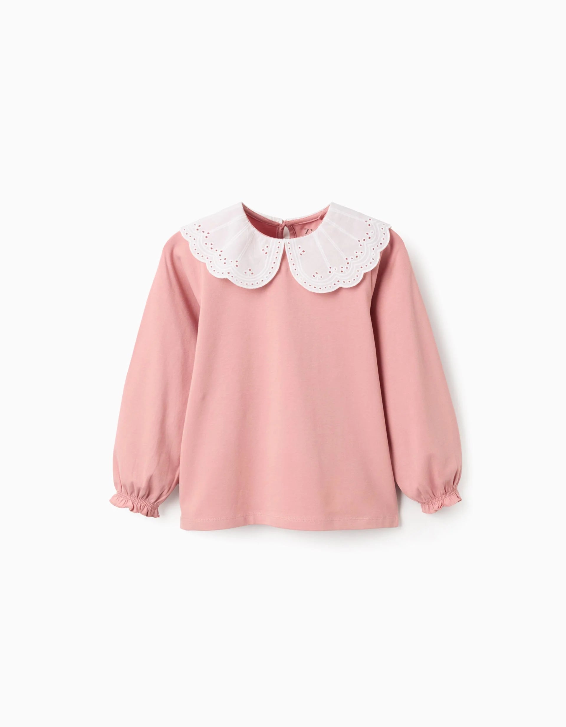 Blusa Manga Larga Con Cuello Bordado Zippy