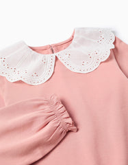 Blusa Manga Larga Con Cuello Bordado Zippy detalle