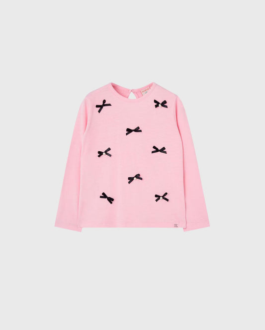 Blusa Manga Larga Moños Rosa Boboli