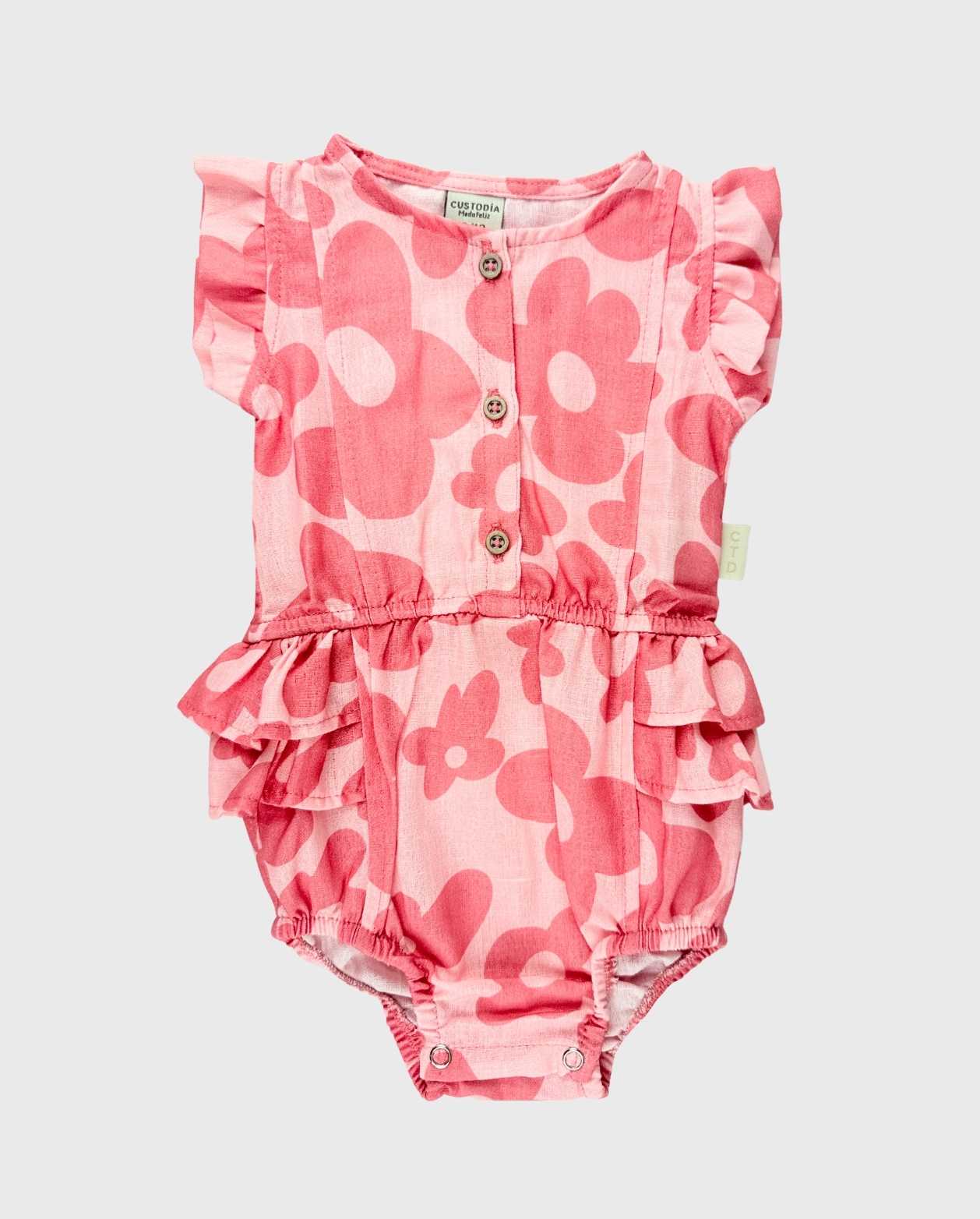 Body Para Bebé Niña Estampado Flores Bolero Pinkl