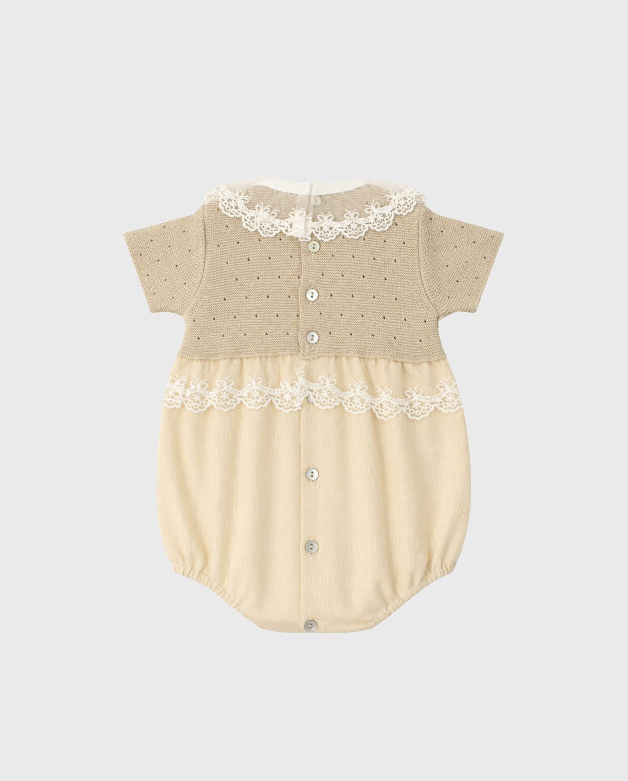 Body Combinado Tricot Bolero Bordado Beige diseño