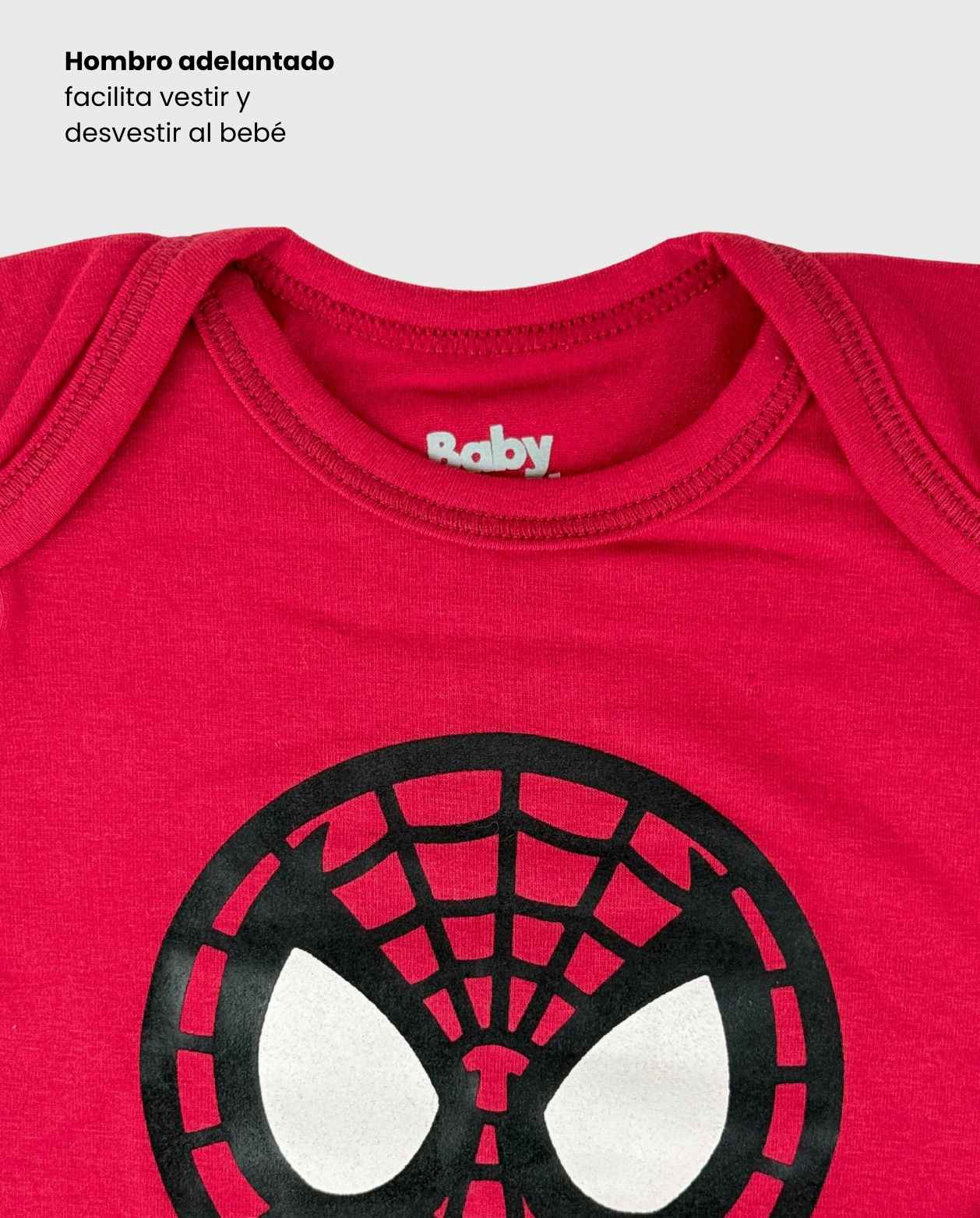 Body Estampado Spiderman Rojo Detalle