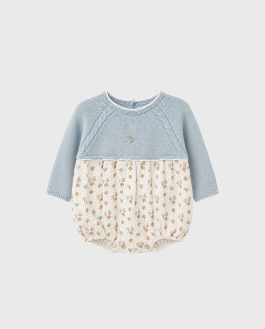 Body Manga Larga Tricot Arboles Azul Martin Aranda