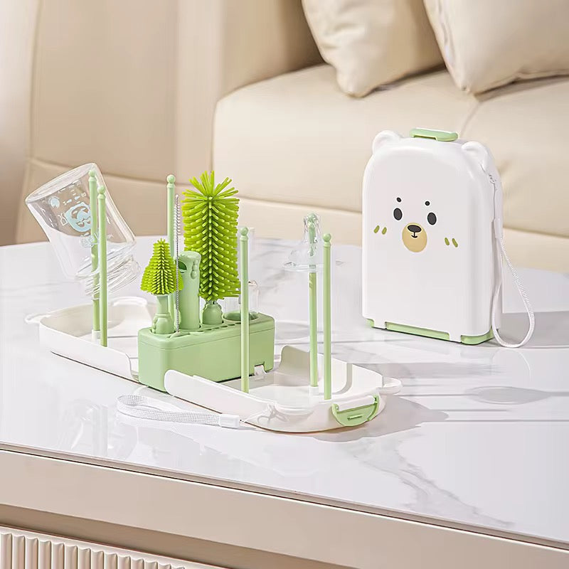 Set Lava Teteros Portátil Oso verde