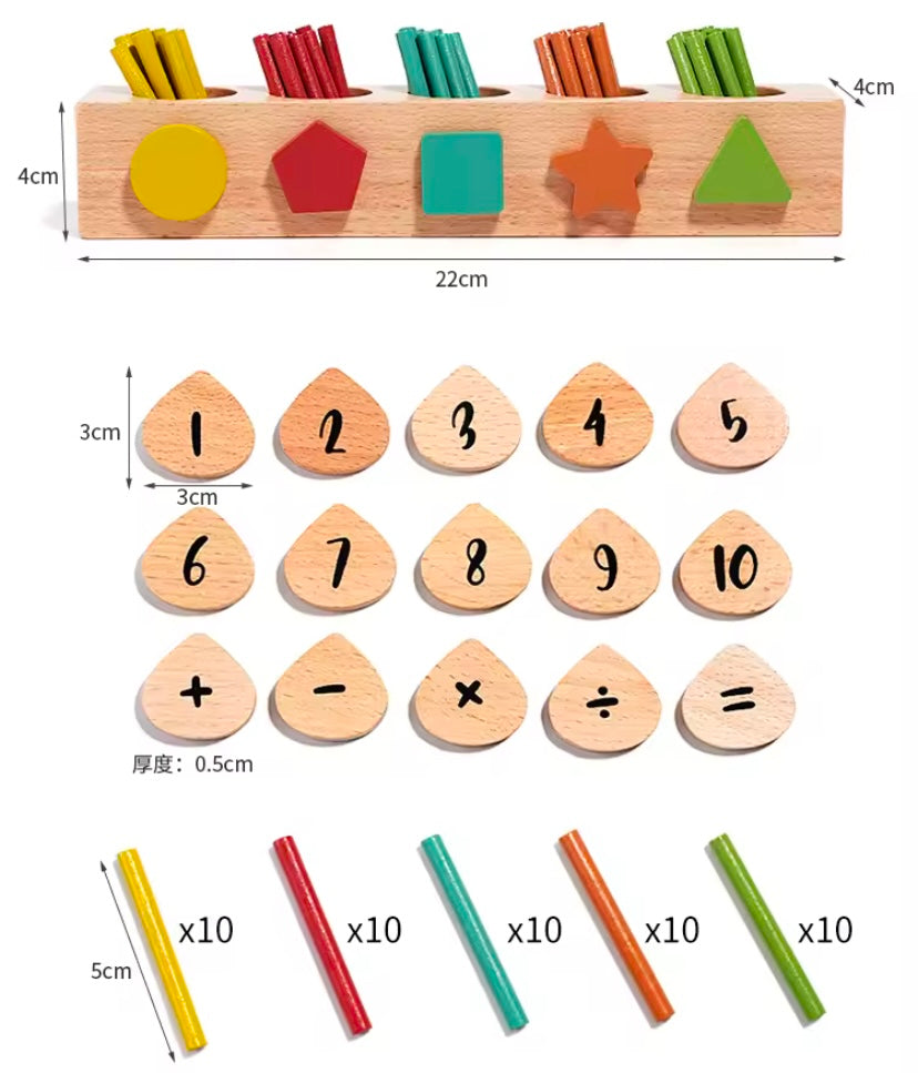 Caja Educativa Números Madera Montessori Meddas