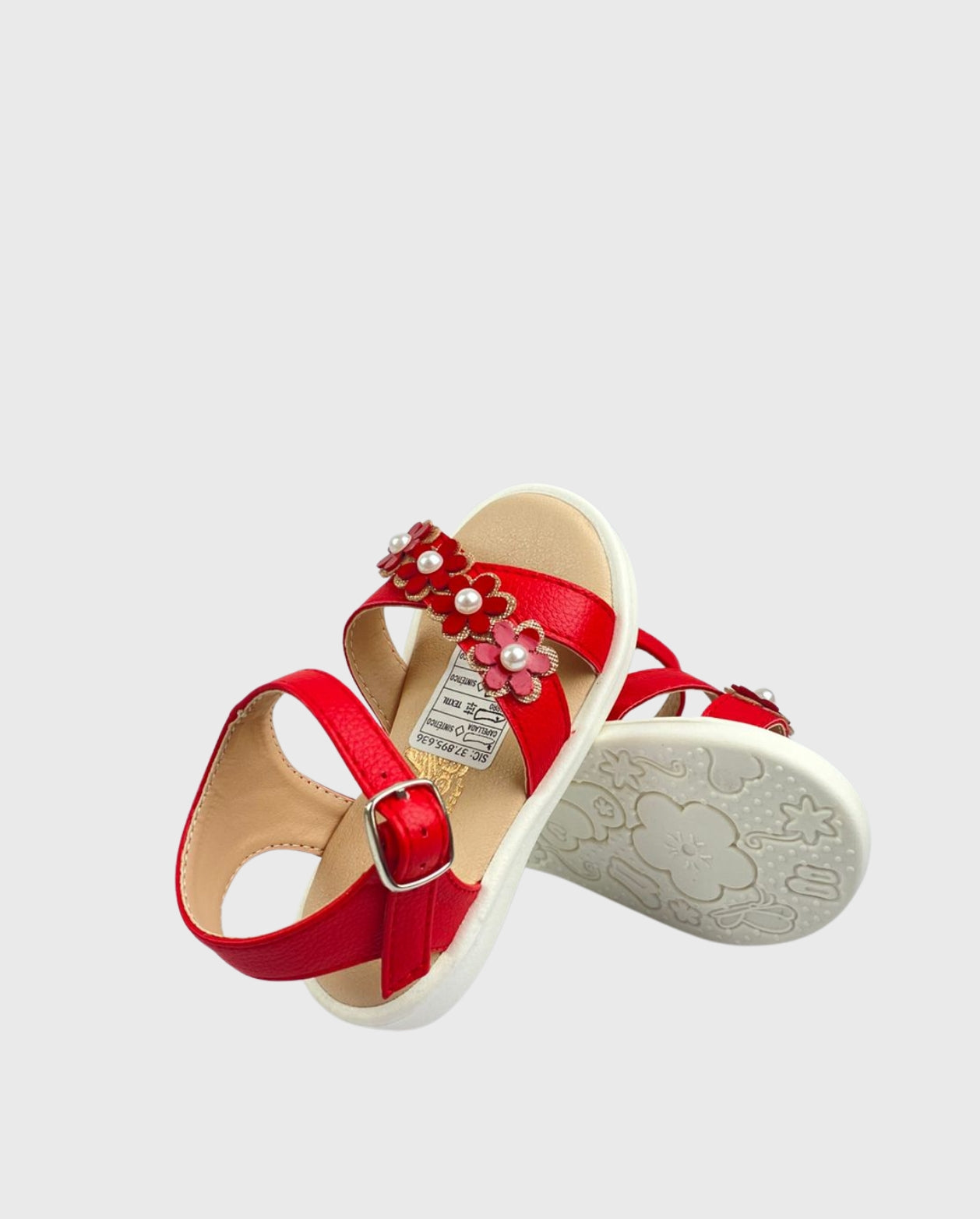 Sandalias Flores Rojo Niña SUELA