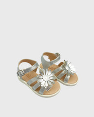 Sandalias Maxi Flor Plata