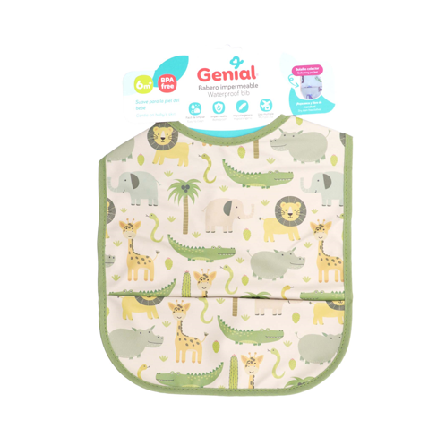Babero Impermeable Estampado Genial VERDE