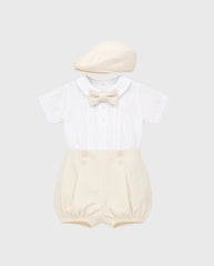 Conjunto Ceremonia Boina y Moño Beige