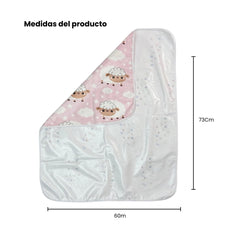 Cambiador Tela  Doble Faz Portatil Oveja Rosa Medidas