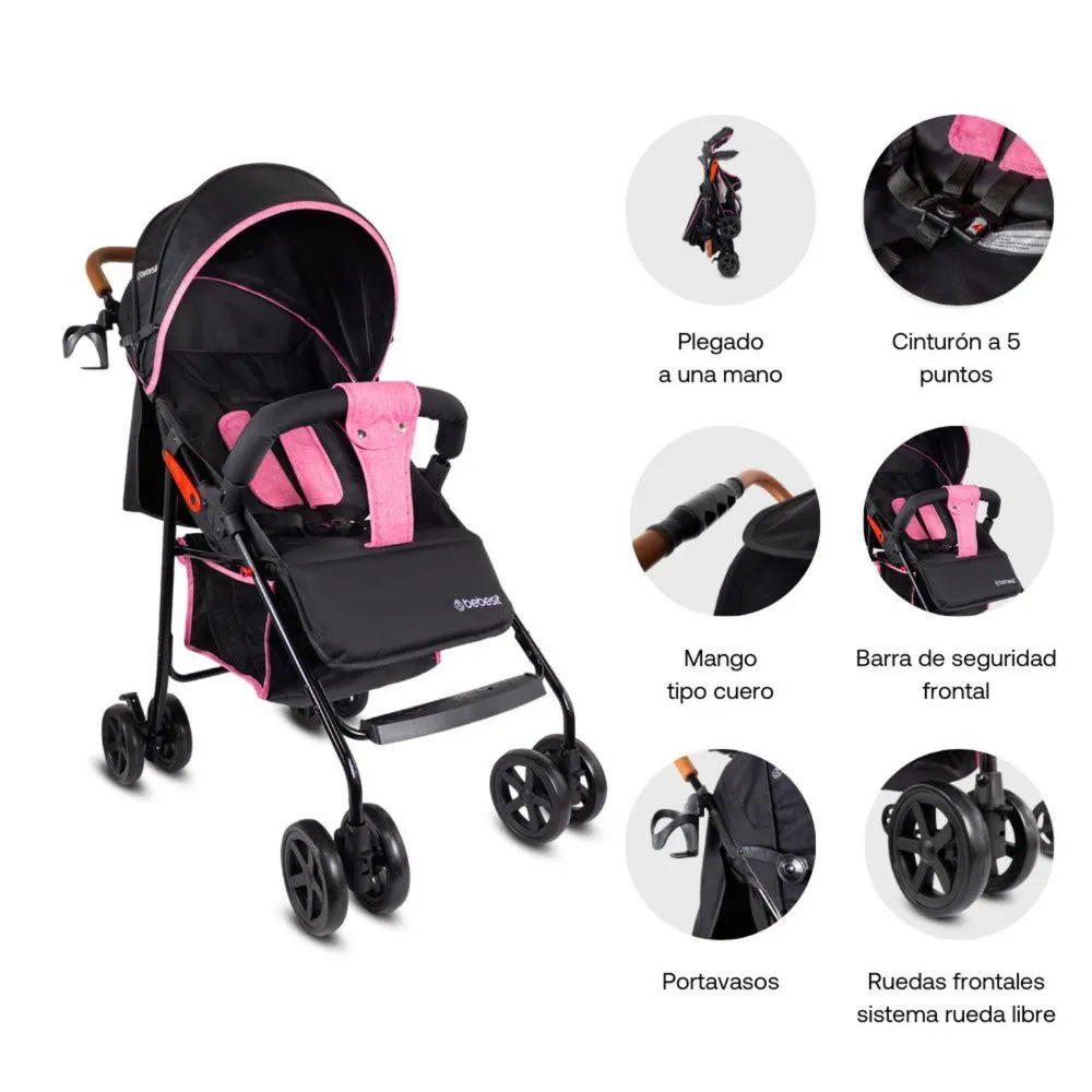 Coche Paseador Buggy Rosa Bebesit Detalles