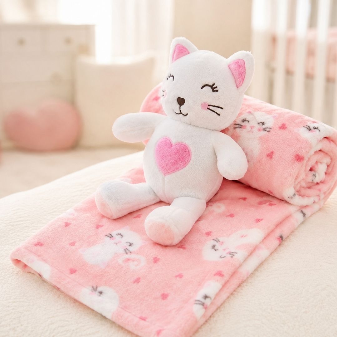 Cobija con Peluche Apego Animales modelo
