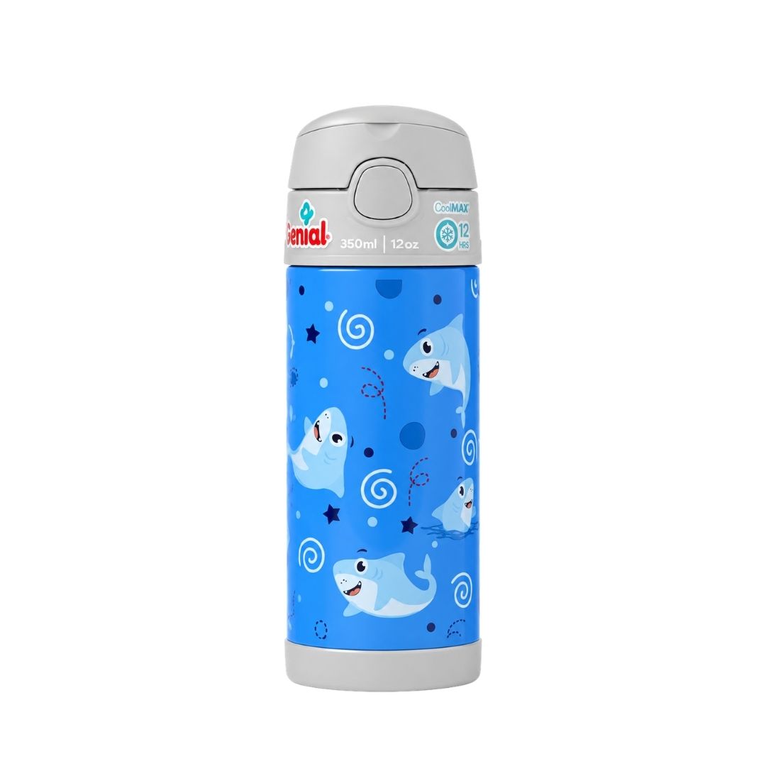 Termo Pitillo Térmico En Acero Inoxidable Estampado Genial AZUL