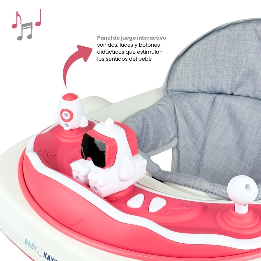 Caminador 2 en 1 Astronauta Rojo Baby Kays Panel de Juegos