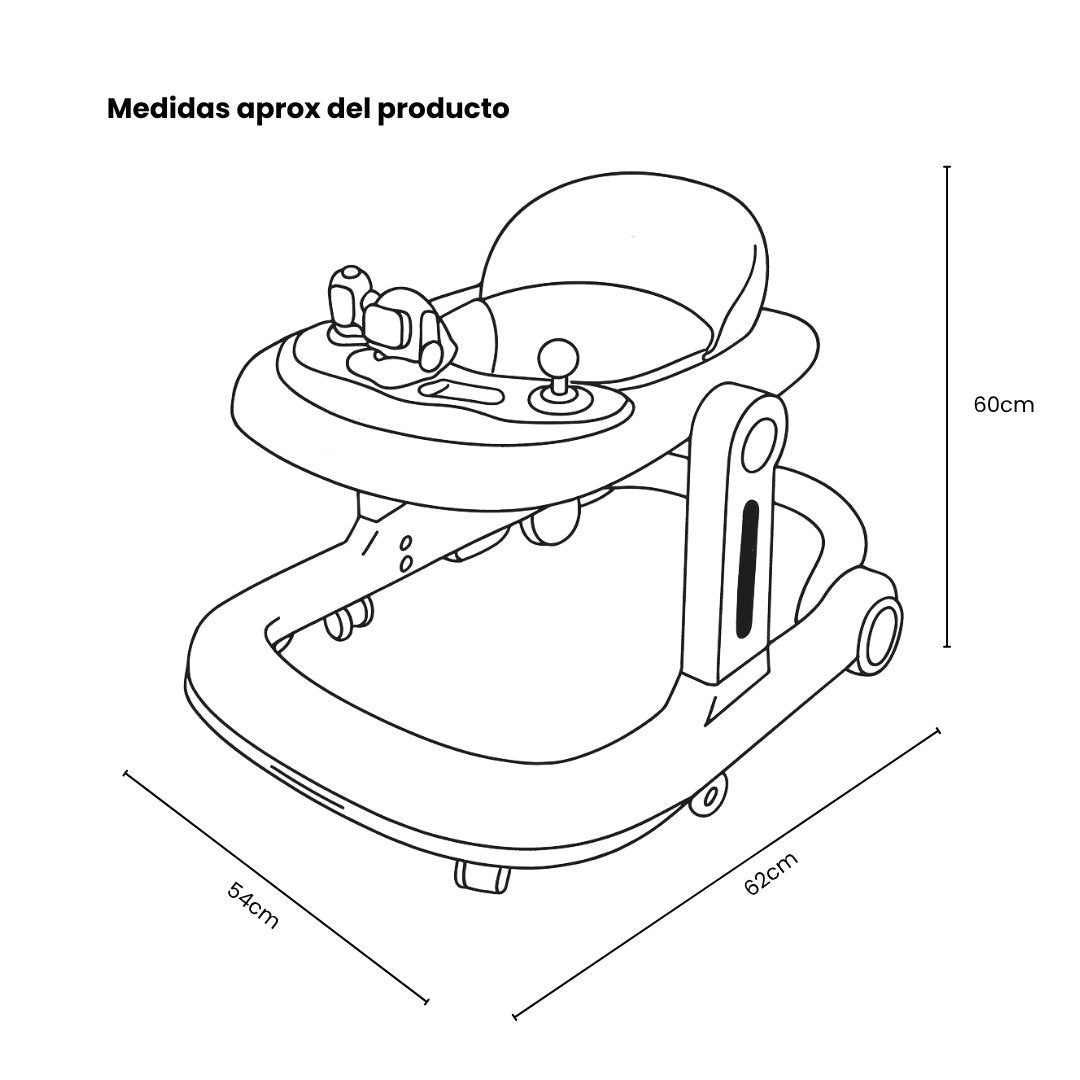 Caminador 2 en 1 Astronauta Rojo Baby Kays Medidas