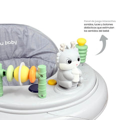Caminador Plegable Con Bandeja de Juegos Gris Grey