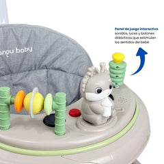 Caminador Plegable Con Bandeja de Juegos Beige Niños