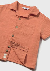 Camisa Bambula Bolsillo Naranja Mayoral detalle