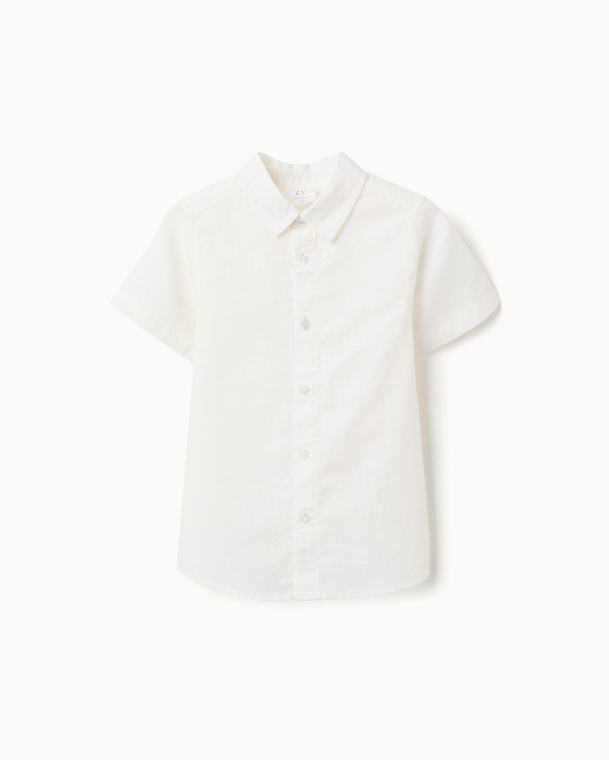 Camisa Clásica Lino Blanco Zippy