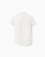 Camisa Clásica Lino Blanco Zippy diseño