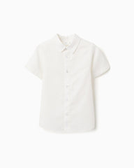 Camisa Clásica Lino Blanco Zippy