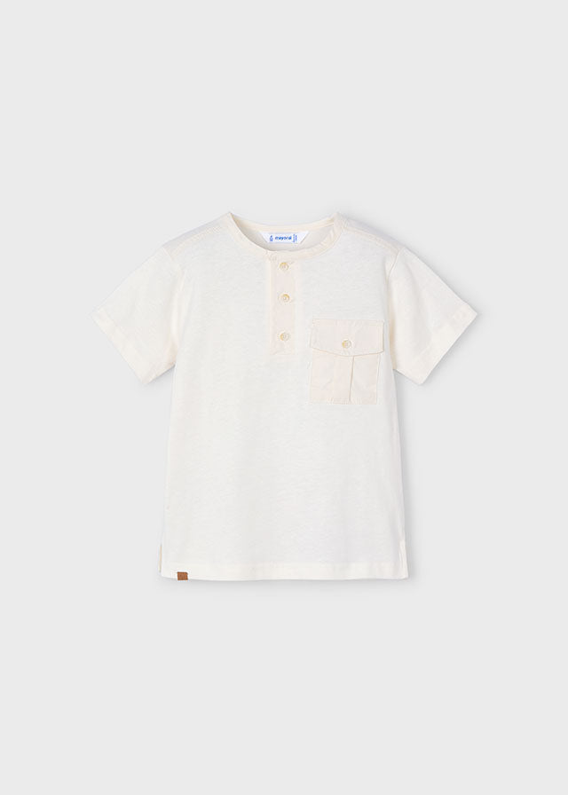 Camisa Cuello Bolsillo Beige Mayoral